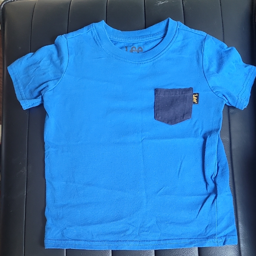Lee Vibrant Blue Kids Tee with Navy Pocket